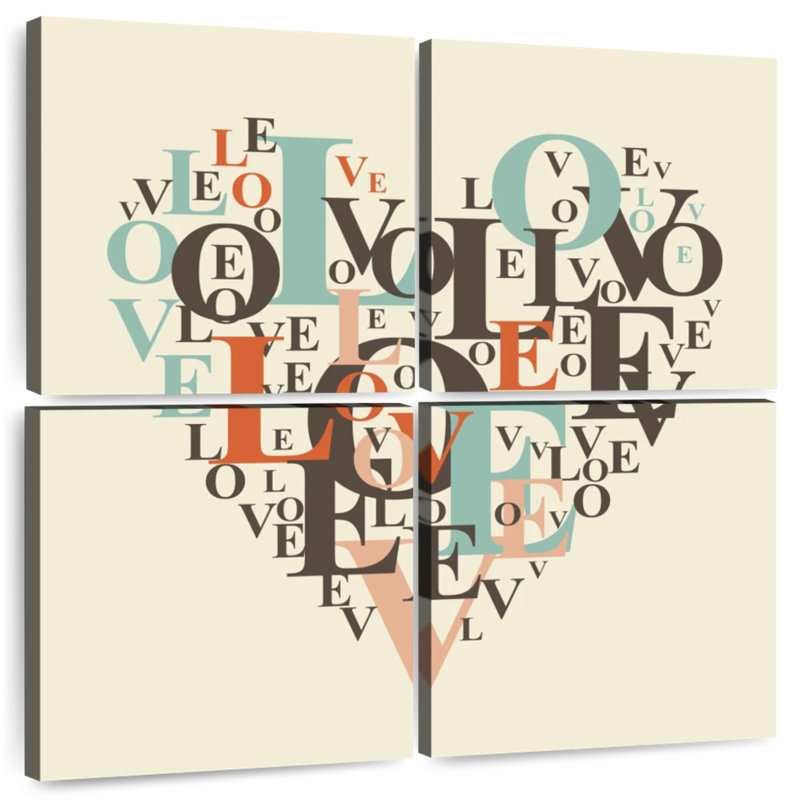 Tergel Colorful Love Typography, 18" H x 18" W