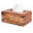 Rustic Dark Brown Mango Wood Rectangular Tissue Box Holder  Handcrafted Farmhouse Chic Décor-1586125388