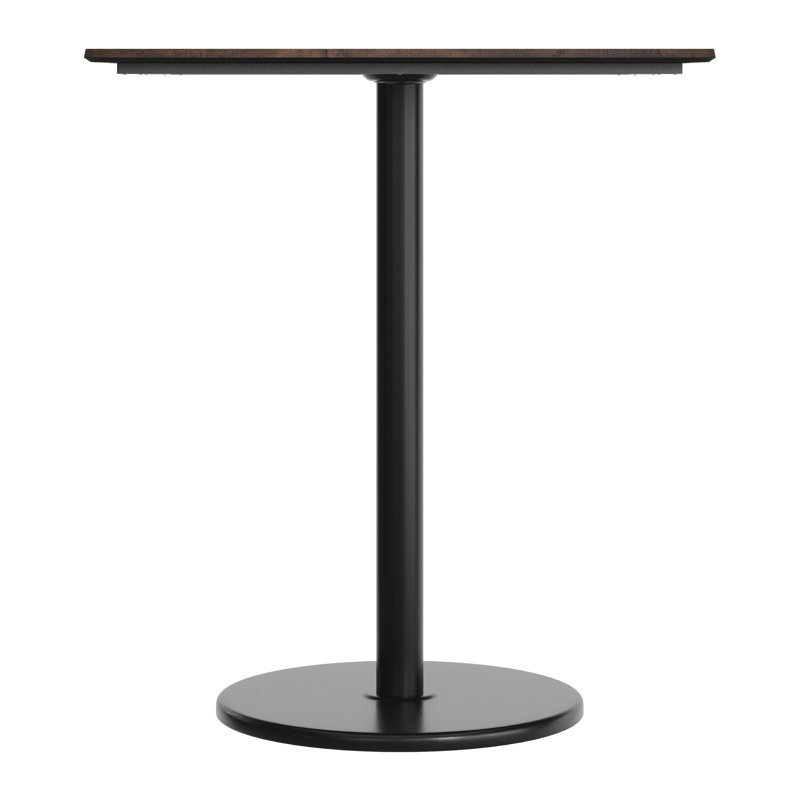 36" Square Commercial Seamless Surface Tabletop with Bar Height Base, Brown 