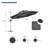 Belmiro 12 Ft Double Top Deluxe Round Solar Powered LED Patio Umbrella with Steel Plate Base-396036108