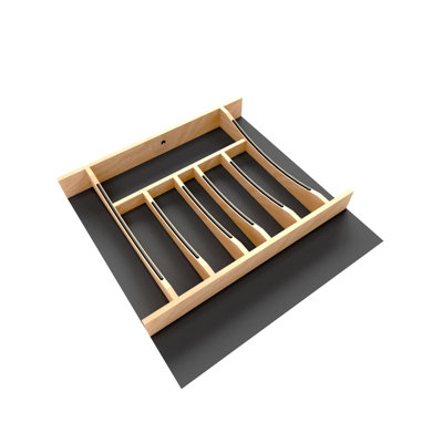 Craftsman Collection 19-1/4" X 19-1/2" Solid Maple Cutlery Drawer Insert w/ Black Accents