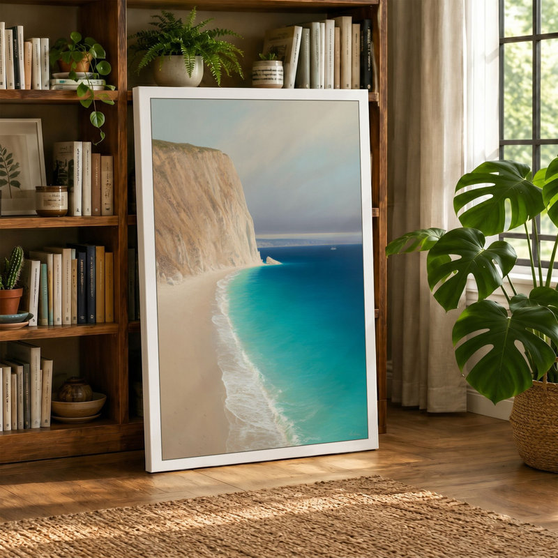 Clifftop Seascape Coastal - Wrapped Canvas, 36x24 - 91.4 x 61.0 cm, White Border