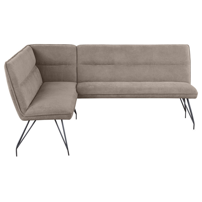 Banc de salle à manger rembourré en L Giacomo, Taupe