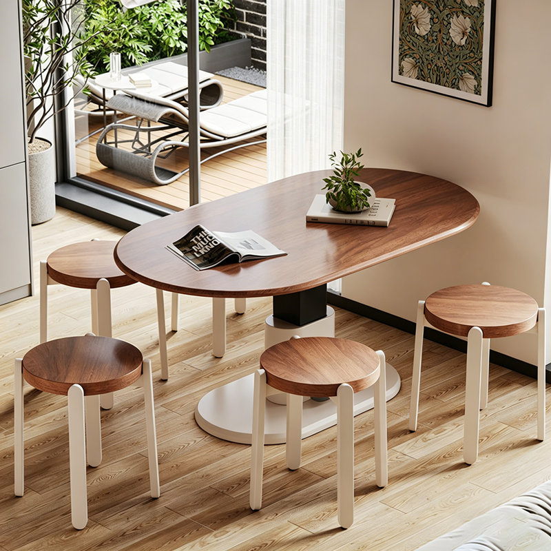 Brown Vintage Height Adjustable Coffee & Tea Tablefor Home Use, 28.74" H x 47.24" W x 23.62" D
