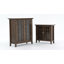 Armoire basse transitionnelle en bois massif l 32 "avec portes en verre et tablettes réglables Bedford-361804172