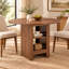 Table de salle à manger ronde moderne de 107 cm (42 po) en bois d'ingénierie noir avec rangement-2090267203
