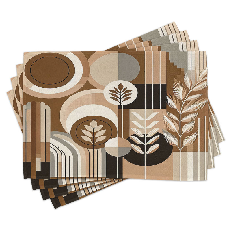 Ensemble de 4 napperons Ambesonne Monstera Boho Arrange