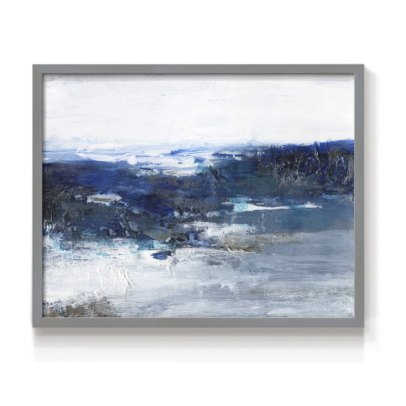 Mysterious Sea II - Reproduction encadrée - Restickable, Gris, H 11 po x l 14 po