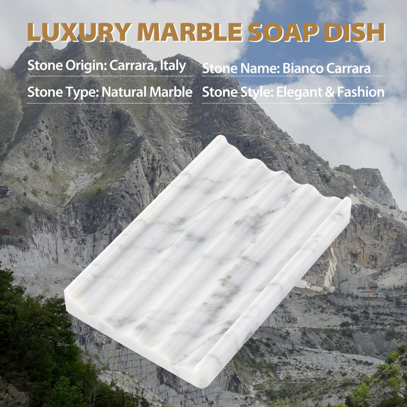 Plateau à savon en marbre naturel