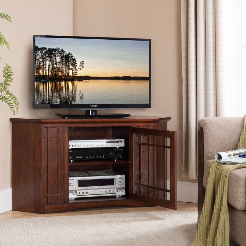 Tucci Solid Wood Corner TV Stand for TVs up to 50", Oak