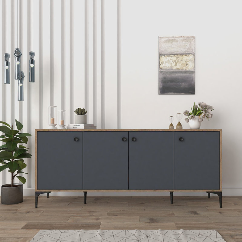 Cugino 78cm Console Table, Oak/Anthracite