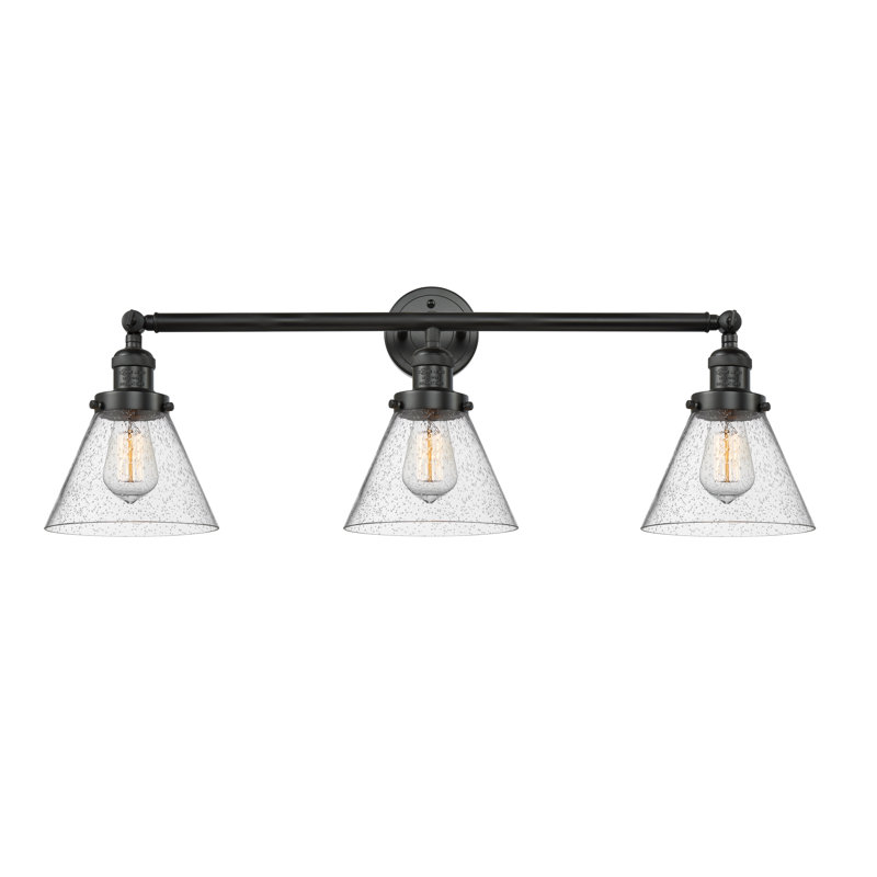 Sartain 3 - Light Dimmable Vanity Light, Seedy, Matte Black, Bulb Not Included