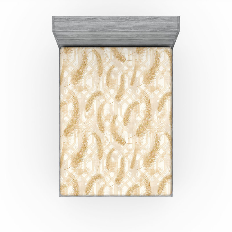Microfiber Fitted Sheet, Gray/White Floral, California King Fitted Sheet