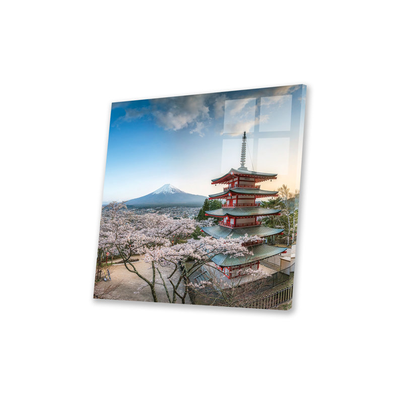 Pagode Chureito et Mont Fuji pendant la saison des cerisiers en fleurs, Fujiyoshida, Japon par Jan Becke - peinture sans cadre