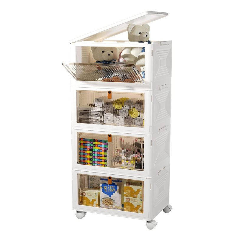 4 Tier Stackable Storage Bins with Lids, 23Qt Plastic Storage Containers