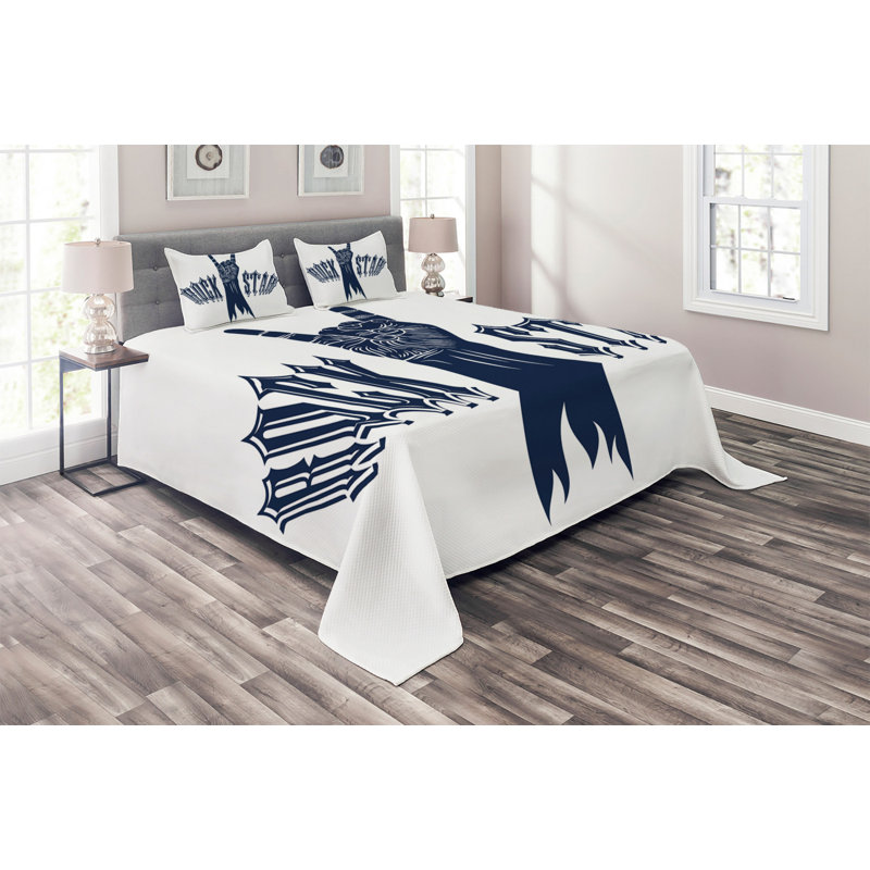 Polyester Coverlet, King Bedspread + 2 Shams