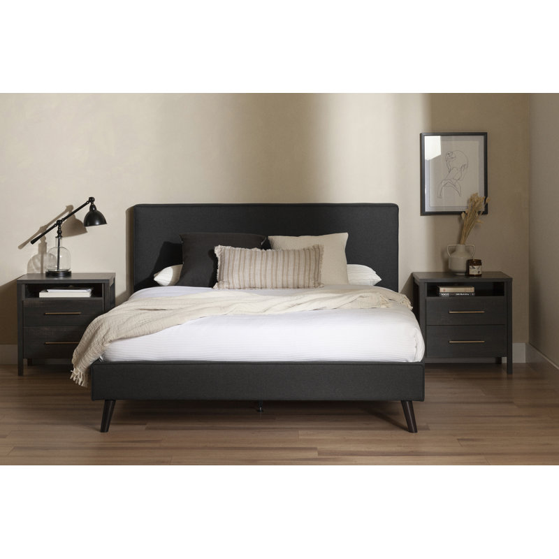 Gravity Nightstands Gray Maple, Rubbed Black