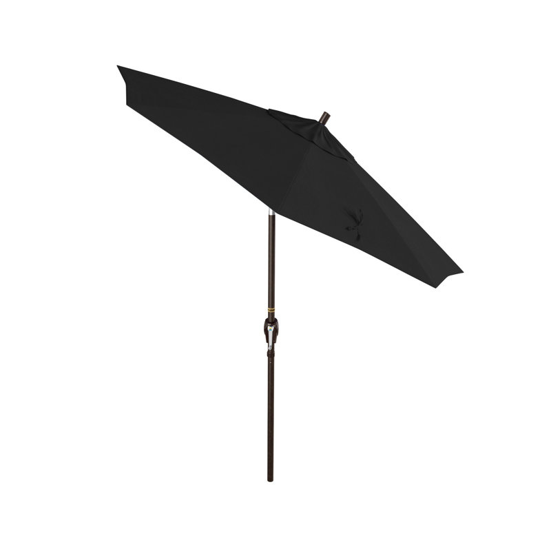 Parasol de marché 7 pi 6 po Lexia, Bronze, Toile Sunbrella® noir