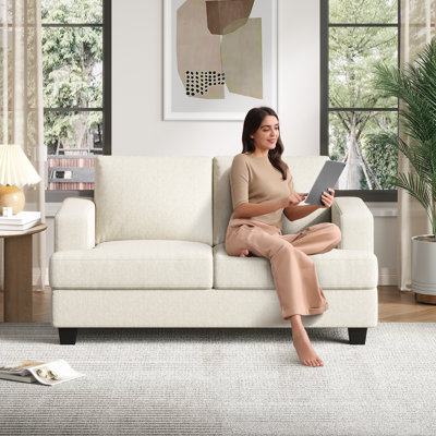 63" 2-Seater Upholstered Square Arm Sofa