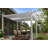 12x12 White Vinyl Elysium Attached Louvered Pergola