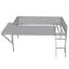 Lit mezzanine en bois avec bureau et lumière DEL, conception compacte, gris-50684686