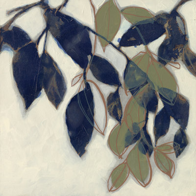 " Entwined Leaves II " by Jennifer Goldberger Painting Print