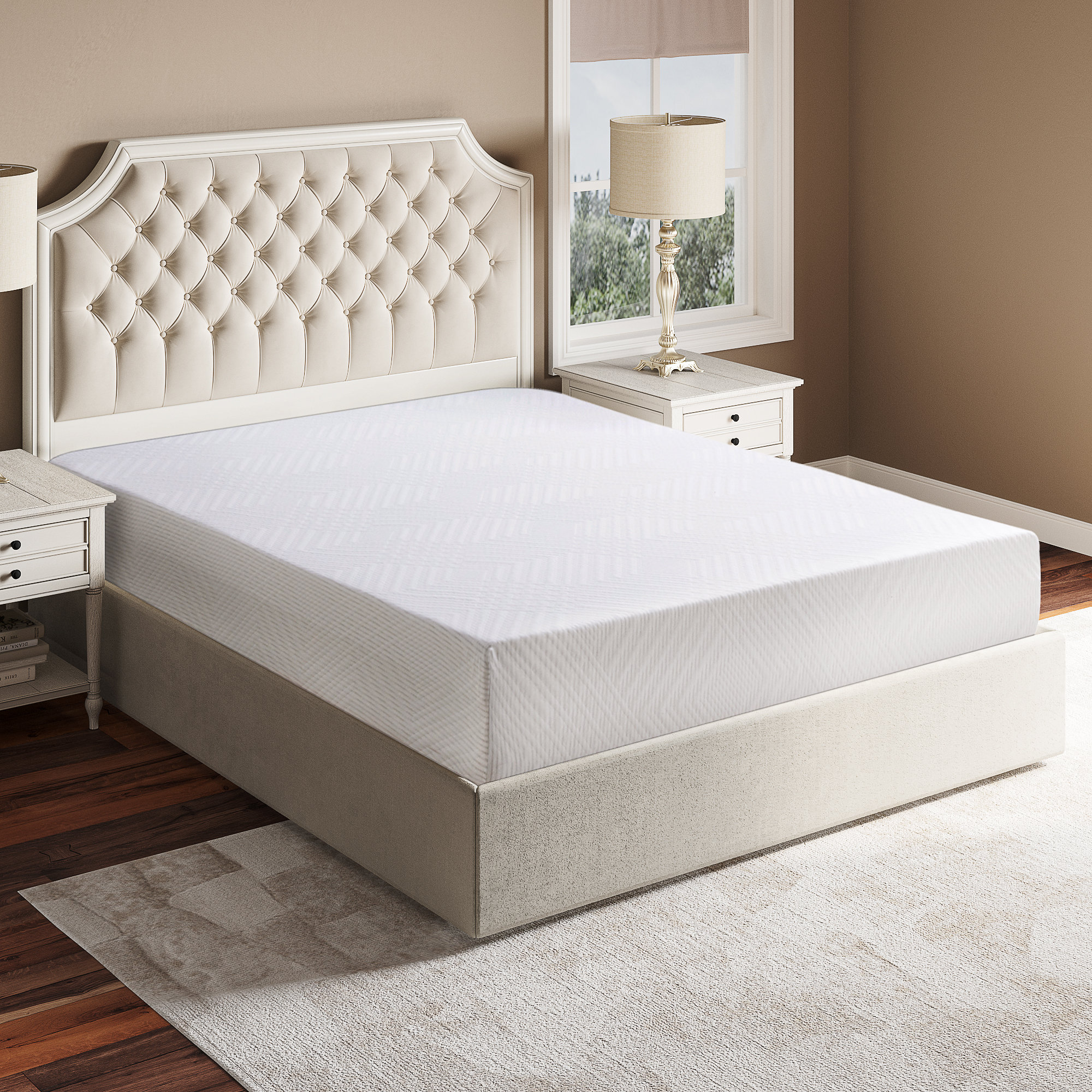 Angeles Home 10 in. Twin Bed Mattress Memory Foam Twin Size with Jacquard Cover for Adjustable Bed Base