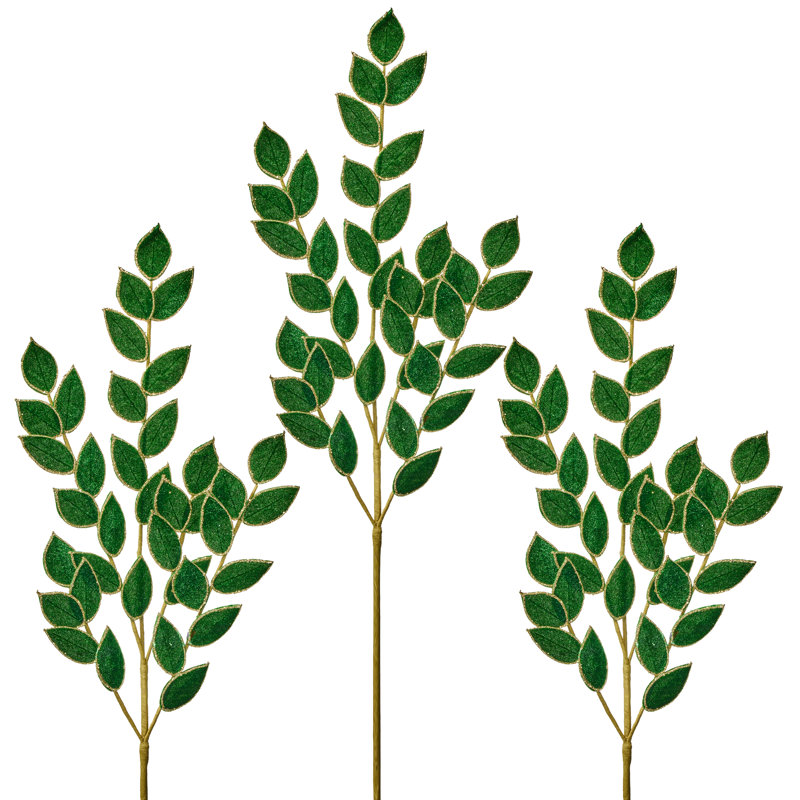 31 po Velours / Paillettes Ruscus , Vert