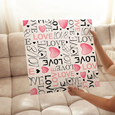 Typography and Quotes Valentines Love Hearts V Modern Unframed Art Print -  The Holiday Aisle®, 202F23CB40F14152BB8847DE2F6761E0