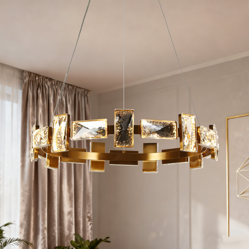 Lustre en roue de chariot à 1 lumière DEL Grigor
