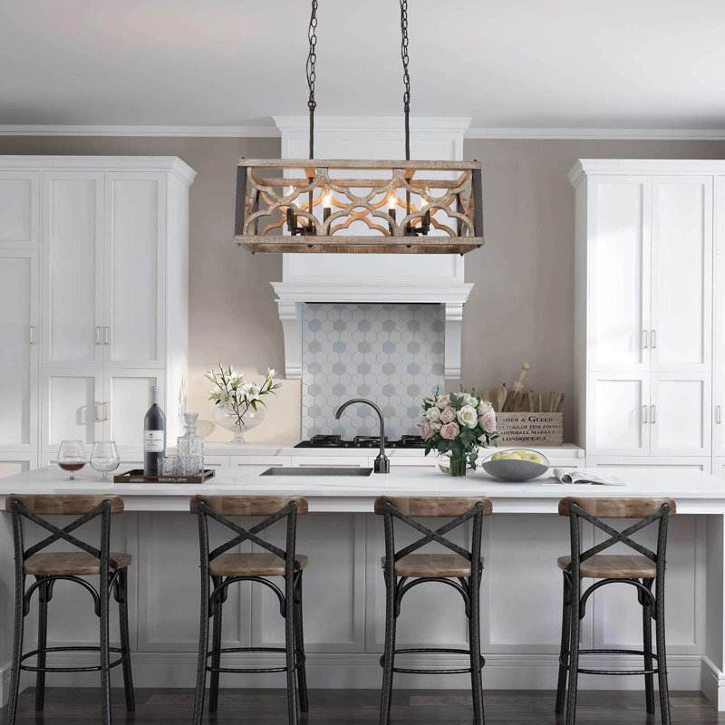 Gatlin 8 - Light 27'5'' W Modern Farmhouse Statement Rectangle Dining Room Chandelier