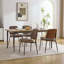 Ensemble de 2 chaises de salle à manger de style Mid-Century rétro en similicuir avec dossier rembourré en bois cintré