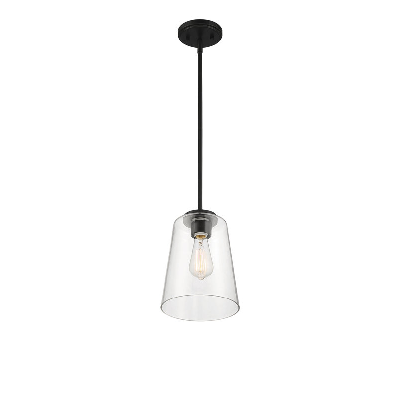 Luminaire suspendu conique à 1 lumière Macklin, Noir mat