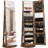 LED Light Jewellery Cabinet with Full Length Mirror 360° Swivel, Lockable Free Standing Mirror with Jewellery Storage, Inside Makeup Mirror, Rustic Brown