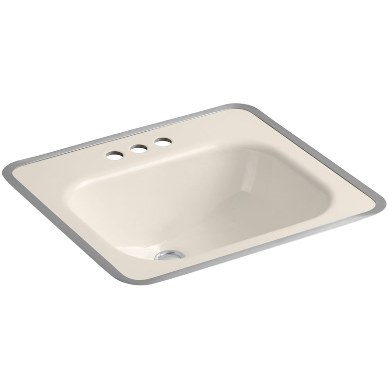 Tahoe Metal Rectangular Drop-In Bathroom Sink with Overflow, Innocent Blush