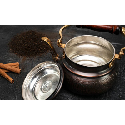 ALFIQ Handmade Hammered Copper Teapot, Artisan Kitchen Serveware