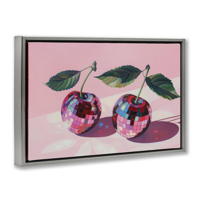 Cadre flottant boule disco cerise, design LSR Creative Studio