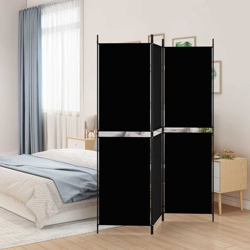 Cloison pliante Rikkea, 3, Noir, H 70,8 po x l 59 po