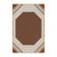 Tapis moelleux moelleux à formes géométriques classiques en brun - reliure brun clair-1137199483