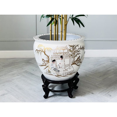 Nizar Mother Of Pearl  Fishbowl Planter Decorative Urn