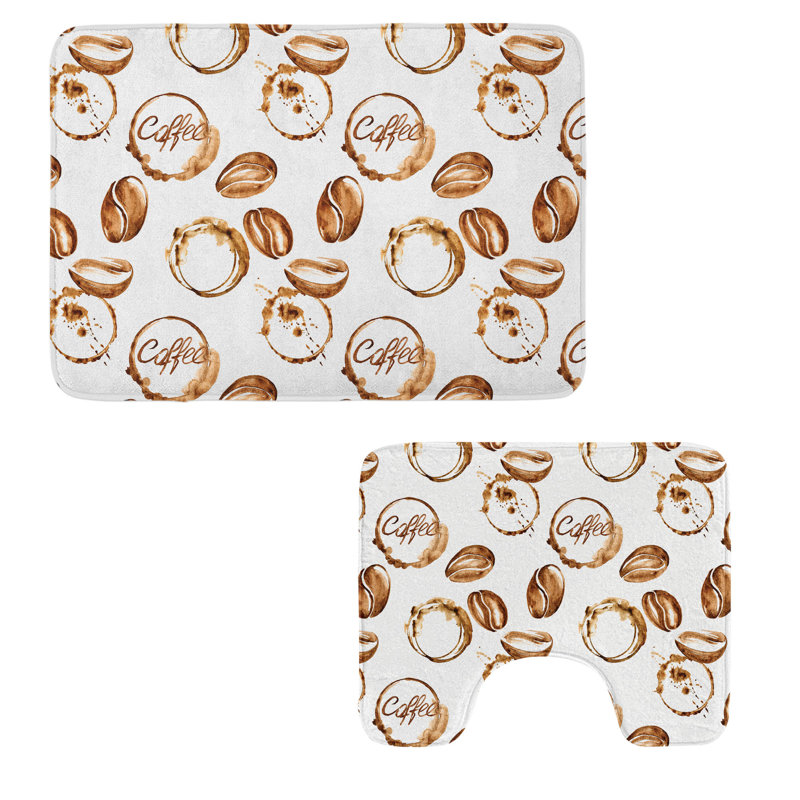  Ensemble de tapis pour salle de bain Coffee 2 pièces