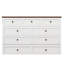 Commode de lit avec espace volumineux, grand lit, rangement convertible blanc et noyer-441913863