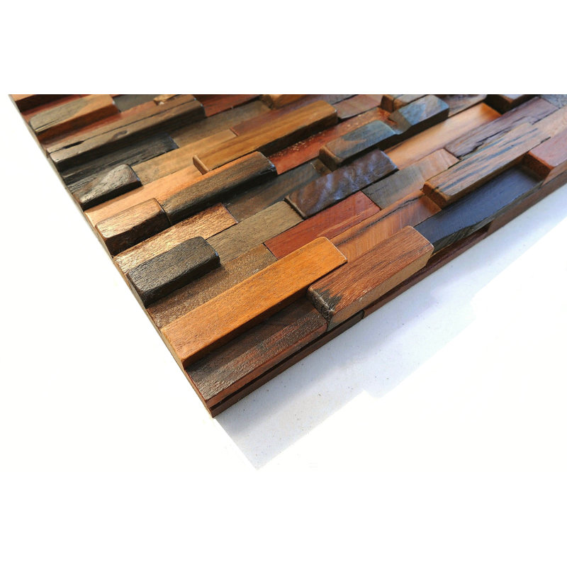 Halsten Mosaic 30 cm x 30 cm Wood Look Tile in Brown