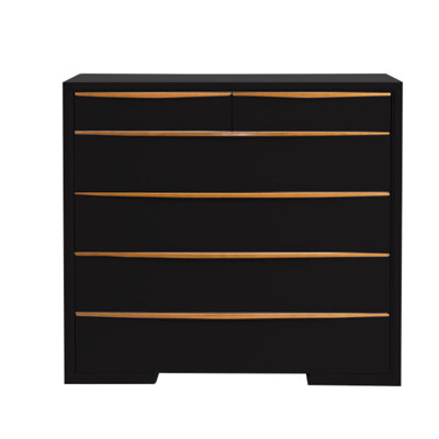 Commode 6 tiroirs Milano en blanc antique