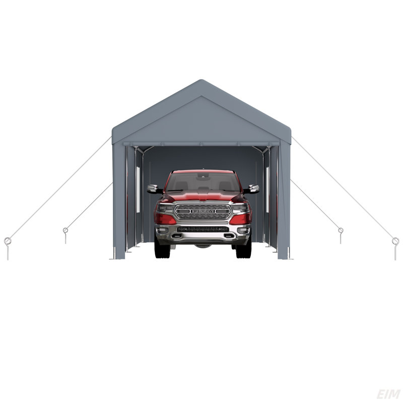 Carport Portable Garage, Heavy Duty Car Port Canopy With 2 Roll-Up Doors & 4 Ventilated Windows For Car, Truck, Boat, Garden Tools (Canopy)
