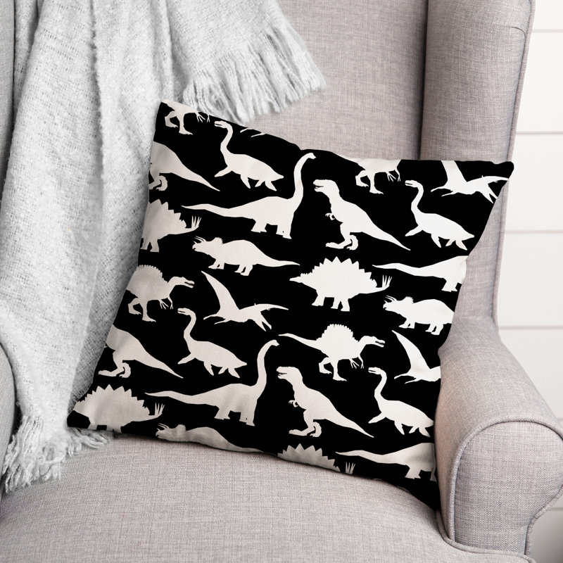 Housse de coussin carrée/insert, Noir et blanc