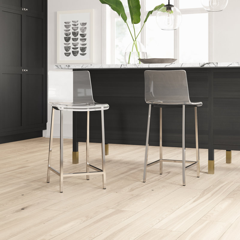 Cyrus Counter Stool with Metal Frame, Chrome, Counter Stool (24" Seat Height)