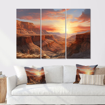 «Canyon Desert Sunset», ensemble d'art mural Canyon