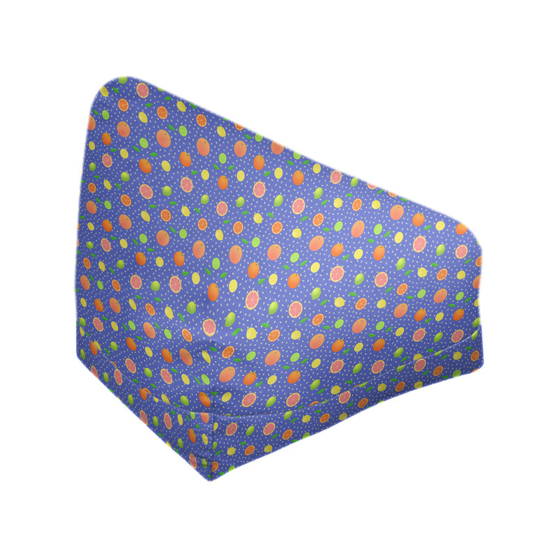 Sac de pois Leffel, H 27 po x l 30 po x P 25 po, Housse de pouf, Bleu / Orange / Jaune