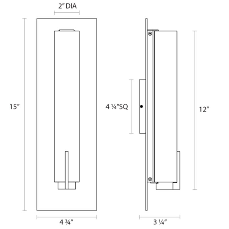 Tubo Slim 1 - Light LED Flush Mounted Sconce, Polished Chrome, Spine